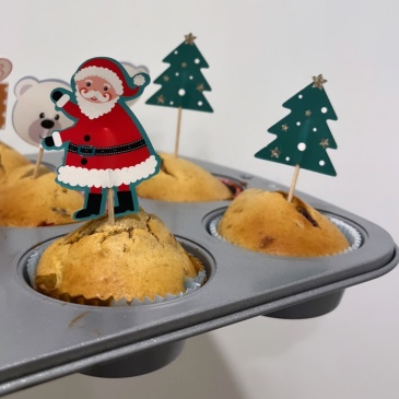Muffins de Noël (cannelle, cranberries, zestes d’orange)